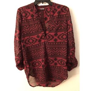 Aztec Print Blouse